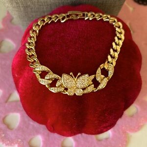 Pulsera 14 k Gold Plated de mariposa